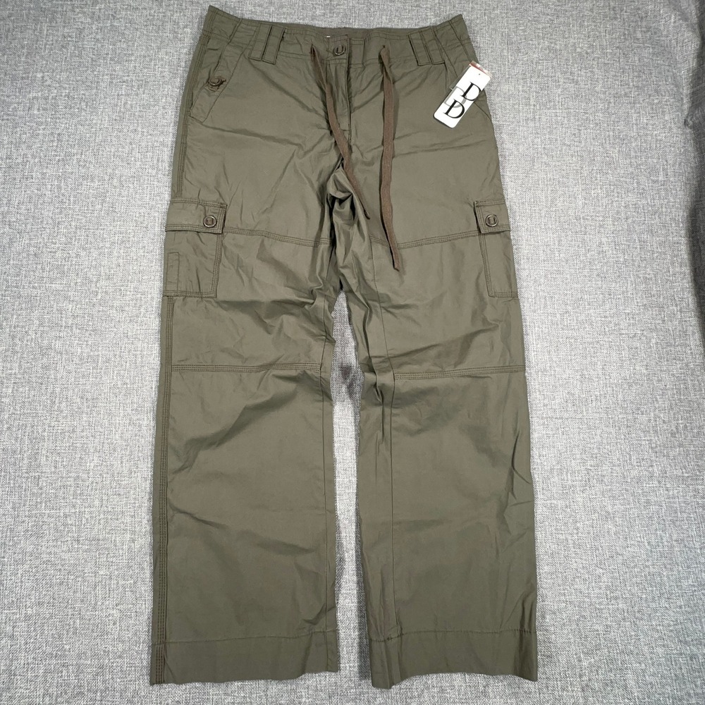 Dalia Collection Cargo Pants Womens 6P Olive Green Cotton Utility Gorpcore NEW